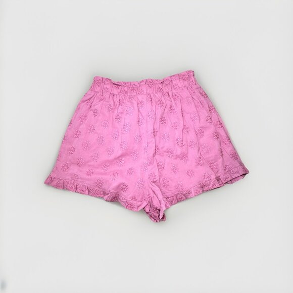 Primark Pink Boho Floral Cotton Elastic Waist Shorts- Size 8 US Embroidered - Picture 5 of 5